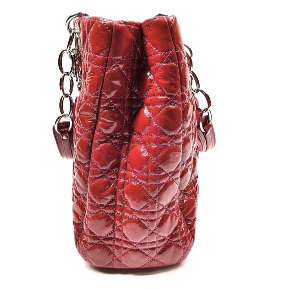Dior Bag Red Patent Leather Quilted Vintage Preowned - Picture 15 of 15